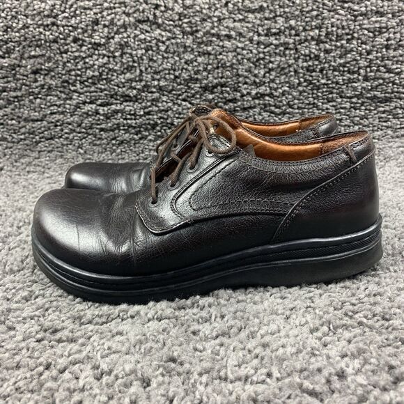 Footprints Birkenstock Men Brown Leather Oxfords Lace Up Shoe Size 43 US 10-10.5 - Picture 1 of 8